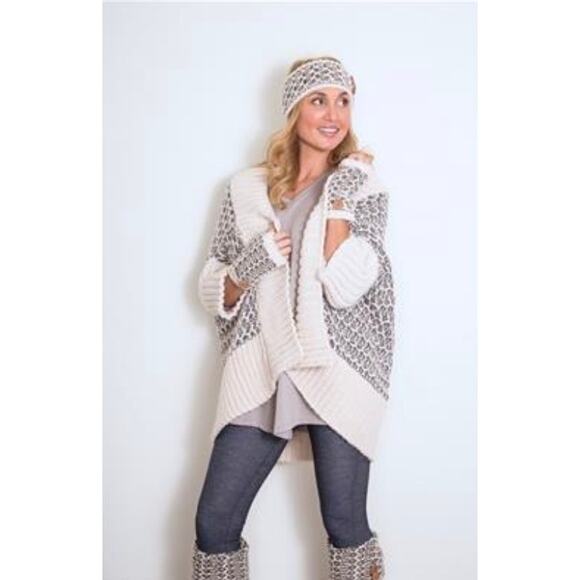 Simply Noelle Women’s One Size Cream Rose Knit 3/4 Sleeve Cardigan Sweater NWT - Picture 1 of 8